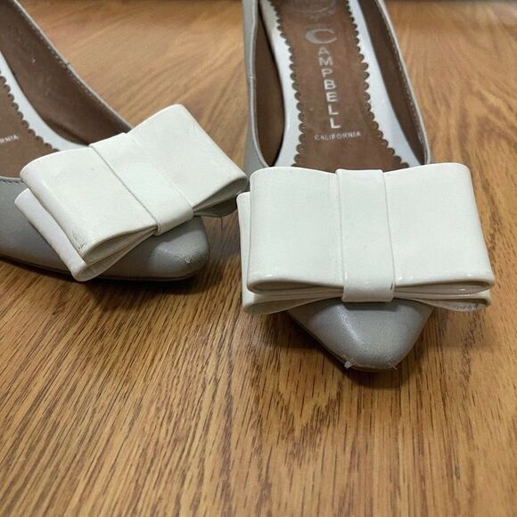 JEFFREY CAMPBELL IBIZA SITUATION Grey BOW HEELS - Picture 6 of 10